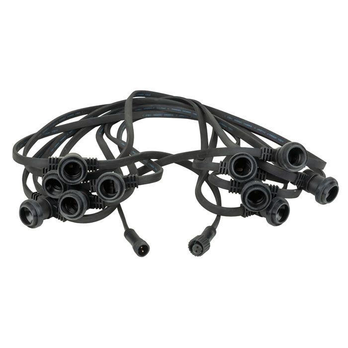 Showgear Prikkabel E27 50 cm Tussenruimte - Zwart - 50mtr