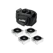 EUROLITE Set 4x AKKU IP Flat Light 1 chrome + Soft-Bag