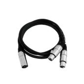 OMNITRONIC Adapterkabel XLR(Male) naar 2xXLR(Female) 0,5m zwart