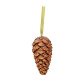 EUROPALMS Pinecone hanger, glitter, koper, 18cm