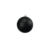 EUROPALMS Deco kerst Bal 10cm, zwart, glitter 4 x