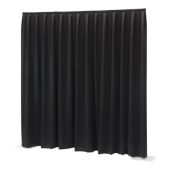 Showtec P&D curtain - Dimout Pleated, 300(w) x 400(h)cm 260 Gram/M2, Black 