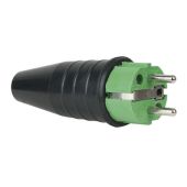Showtec Rubber Schuko 230V/240V CEE7/VII Connector Male Green