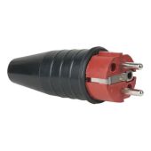 Rubber Schuko 230V/240V CEE7/VII Connector Male Red