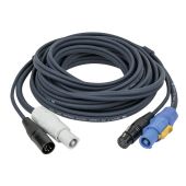 DAP FP18 Hybrid Cable - powerCON & 5-pin XLR - DMX / Power 10 m, Blue jacket