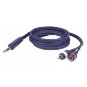 DAP FL353 Insert/splitterkabel stereo jack naar dubbele Cinch/RCA 3mtr