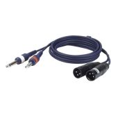 Dap FL44150- 2 x Mono Jack Naar 2 x XLR Male verloopkabel 1,5 mtr