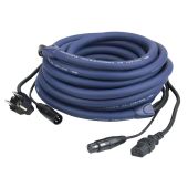 DAP FP0415 - Schuko/XLR M - IEC/XLR F 15 m LICHT voeding-/signaalkabel 