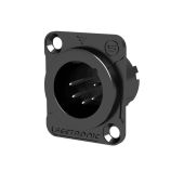 Seetronic XLR 5P Chassis, male Zwarte behuizing