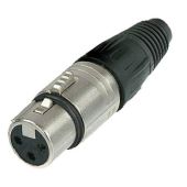 Neutrik XLR 3p. Connector Female Vrouwelijk, nikkelen behuizing
