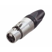 Neutrik XLR 3p. Connector Female Zwarte metalen behuizing, zilveren contacten