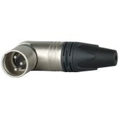 Neutrik XLR 3p. 90° Connector Male Zilveren contactpunten, nikkelen behuizing