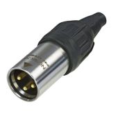XLR 3p. Connector Male TOP Gold contacts, Stainless steel Housing