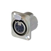 Neutrik XLR 5p. Chassis Female Zilveren contactpunten, nikkelen behuizing