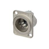 Neutrik XLR 5p. Chassis Male Silver contacts, Nickel housing