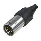 XLR 5p. Connector Male TOP Gold contacts, Stainless steel Housing