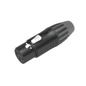 Seetronic XLR 3P Connector, female Vergulde contacten - zwarte behuizing