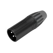 Seetronic XLR 3P Connector, male Verzilverde contacten - zwarte behuizing