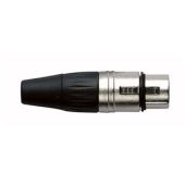 Dap XFK203NB Female XLR connector 3 polig nickel met Zwarte eindkap 