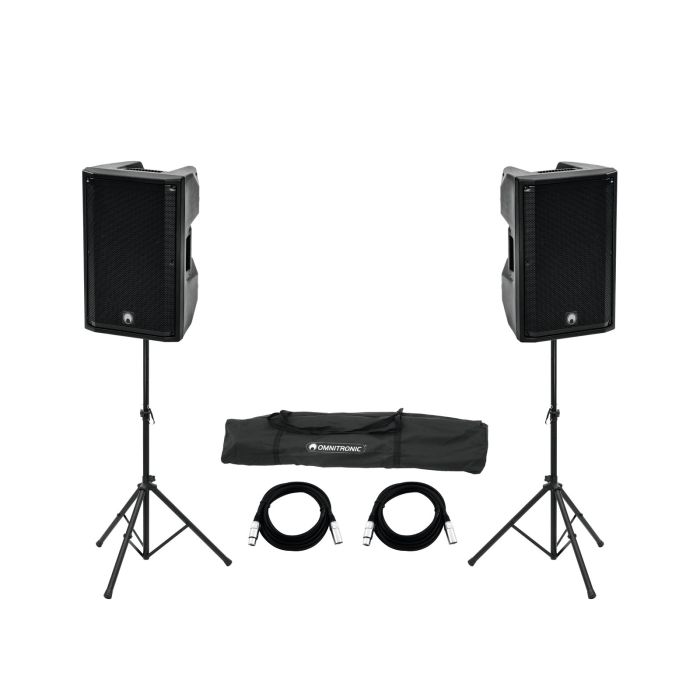 OMNITRONIC Set 2x XKB-215A + Speaker Stand MOVE MK2