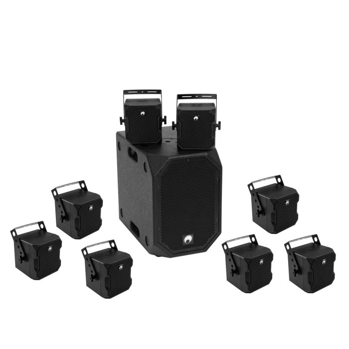 OMNITRONIC Set BOB-10A zwart + 8x BOB-4 zwart