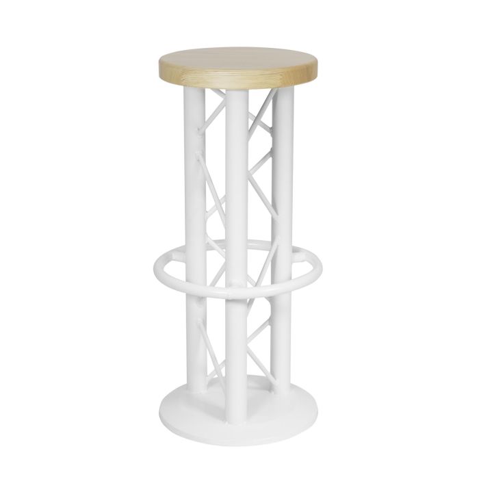 ALUTRUSS Barkruk met grondplaat wit