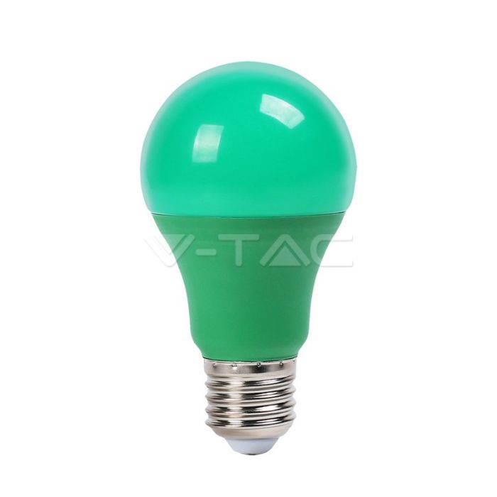 V-TAC LED Lamp 9W E27 Green Color Plastic