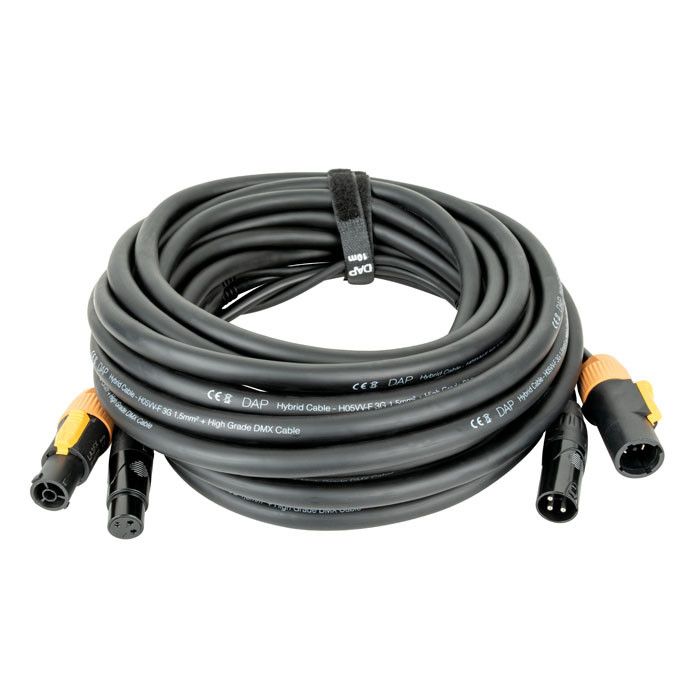 DAP FP22 Hybrid Cable - Power Pro True & 3-pin XLR - D MX / Power 1,50 m, zwarte mantel