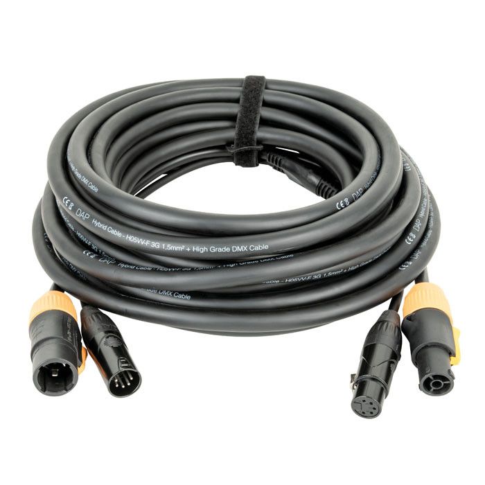 DAP FP23 Hybrid Cable - Power Pro True & 5-pin XLR - D MX / Power 1,50 m, zwarte mantel