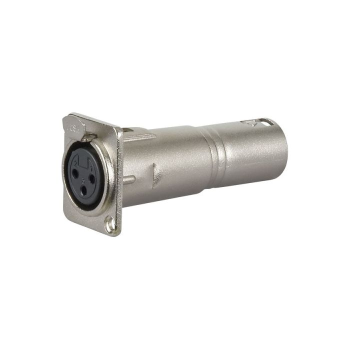 Verloop XLR Female Chassis naar XLR Male