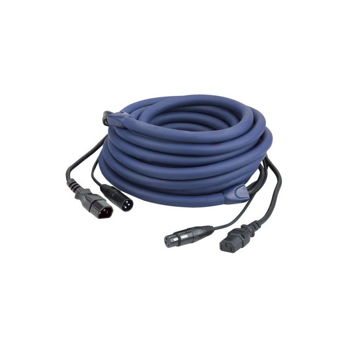 DAP IEC & XLR Male - IEC & XLR Female 1,5M LICHT Power/Signal Kabel