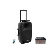 OMNITRONIC Set MES-15BT2 + battery Mobiele geluidsinstallatie met accu