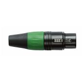 Dap XFK203BG 3 polige Female XLR connector zwart met Groene eindkap