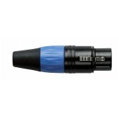 Dap XFK203BU 3 polige Female XLR connector zwart met blauwe eindkap