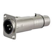 Verloop XLR Male Chassis naar XLR Female