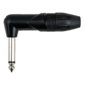 Dap Mono Haakse Jack connector X-type Zwart met zwarte eindkap