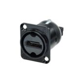 Neutrik HDMI feedthrough adapter D-shape housing, Black