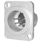 Seetronic MJ5F2C XLR 5P Chassis - male Verzilverde contacten - nikkelen behuizing
