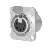 Seetronic MK5F2C XLR 5P Chassis - female Verzilverde contacten - nikkelen behuizing