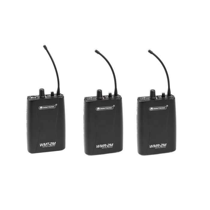 OMNITRONIC Set WMT-2M UHF-zender + 2x WMR-2M UHF-ontvanger