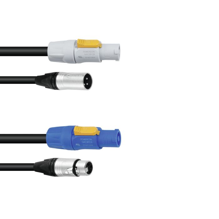 PSSO combikabel DMX PowerCon / XLR 1,5mtr