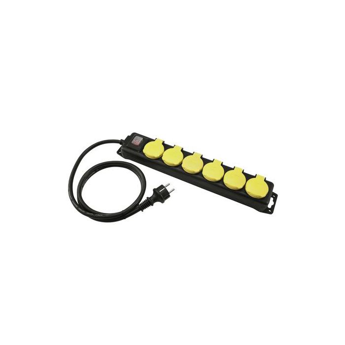 EUROLITE Distributor 6-fold IP44 bk 3m