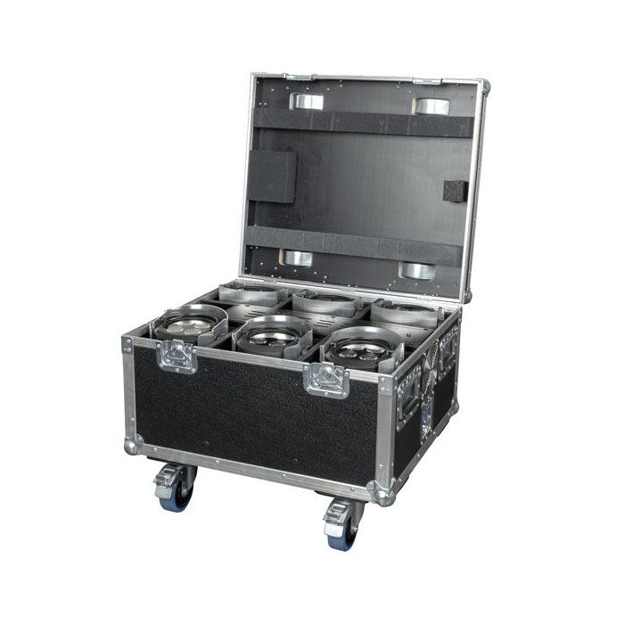 Showtec EventSpot 1600 Q4 Set Charger case with 6pcs Brushed Aluminium