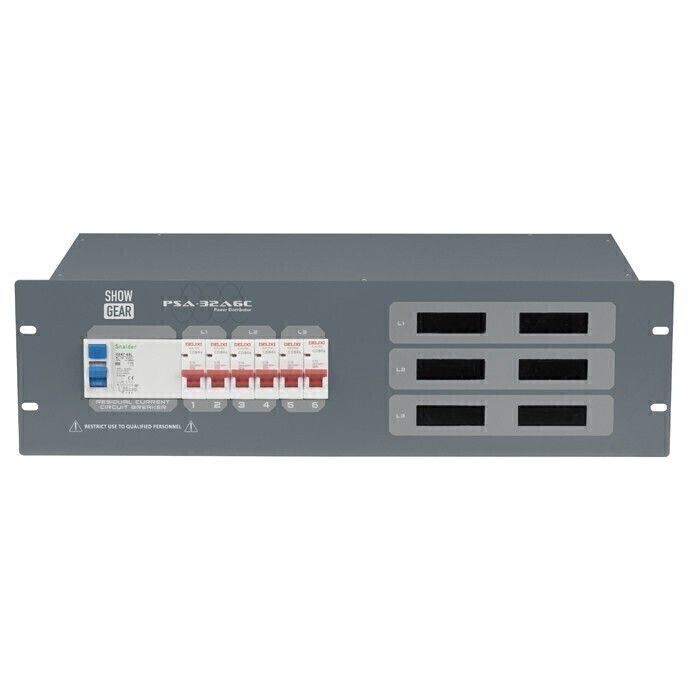 Showgear PSA-32A6C  Krachtstroom verdeler met uitlezing
