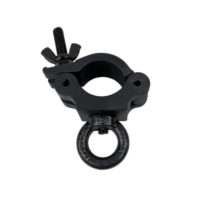 Showtec Half Coupler + Eye 340 kg zwart, Slimline for 50mm tube