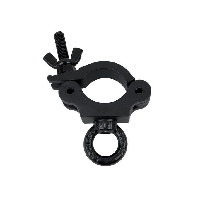 Showtec Half Coupler + Eye 230 kg zwart, Slimline for 50mm tube