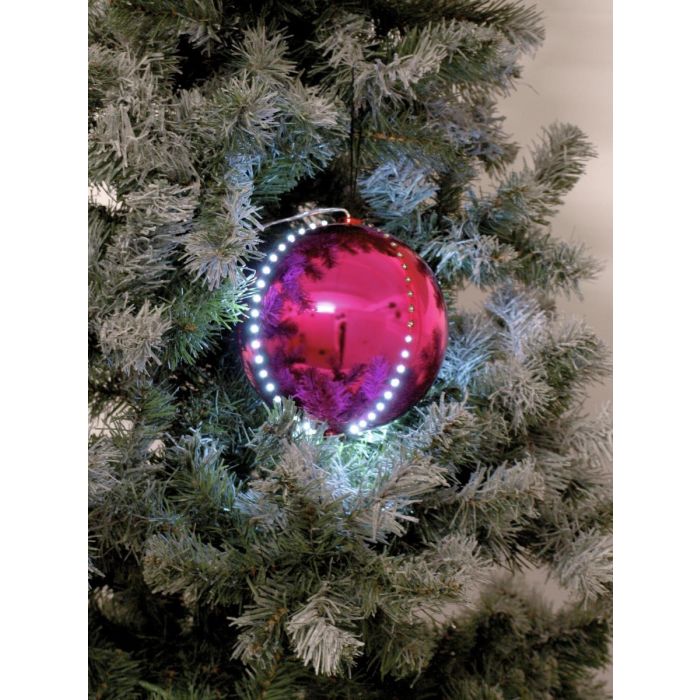EUROPALMS LED Sneeuwbal 8cm, roze 5x