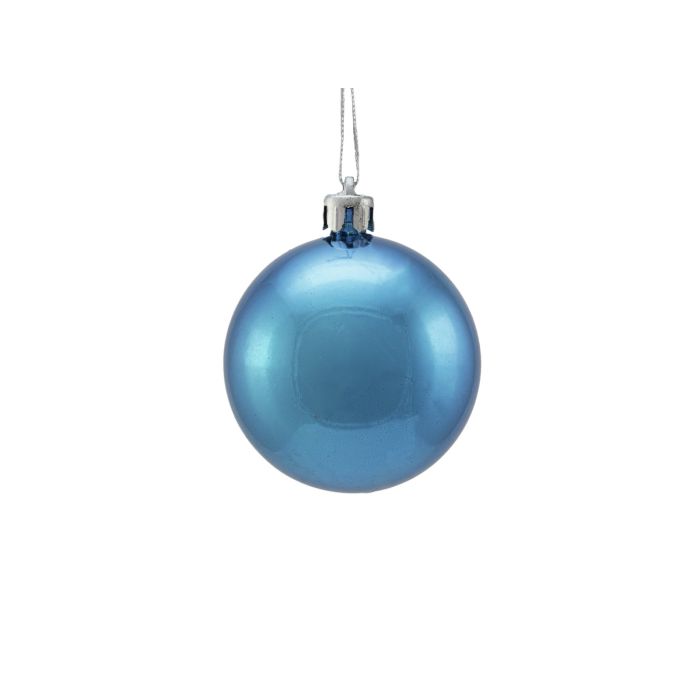 EUROPALMS Deco Kerst Bal 6cm, blauw, metallic 6x