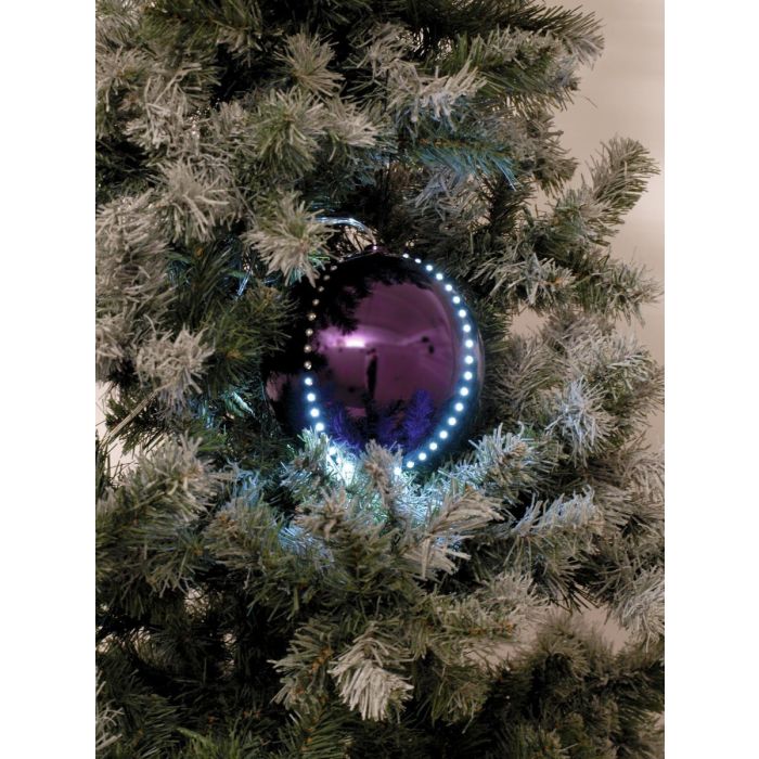 EUROPALMS LED Sneeuwbal 8cm, paars 5x