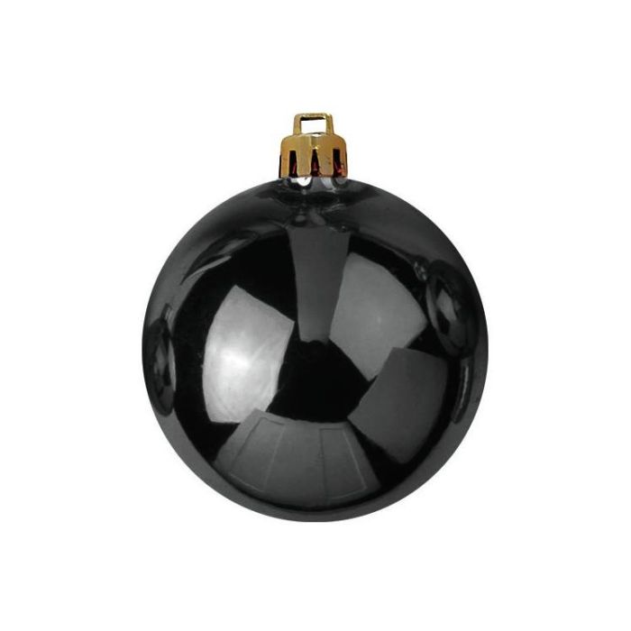 EUROPALMS Deco kerst Bal 10cm, zwart 4x